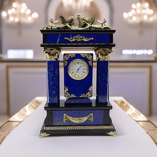 Часы из натурального камня лазурита и долерита купить с доставкой Часы из натурального камня лазурита и долерита