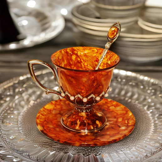 Чашка чайная с ложкой